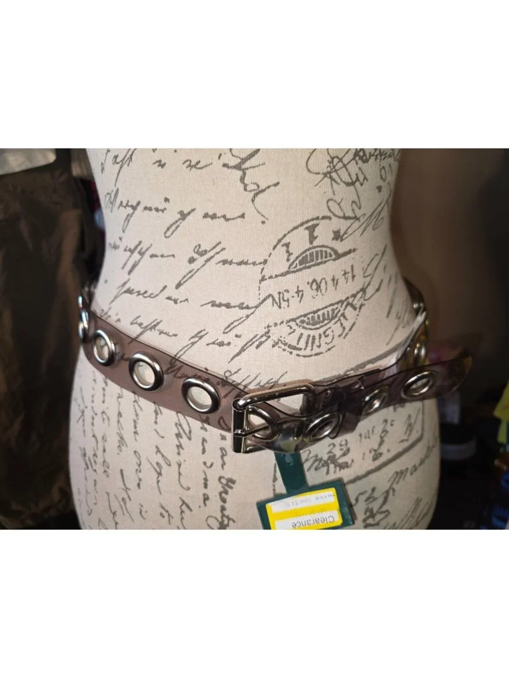 Clear Vinyl Grommet Belt With Silver-Tone Buckle Small